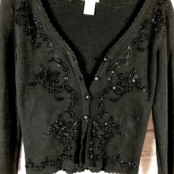 Vintage Moda Beaded Cardigan - Picture 6 of 7